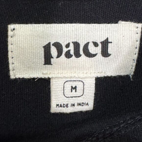 Pact Sweatshirt Womens Medium Black Green Colorblock Funnel Neck Organic Cotton - Picture 3 of 5